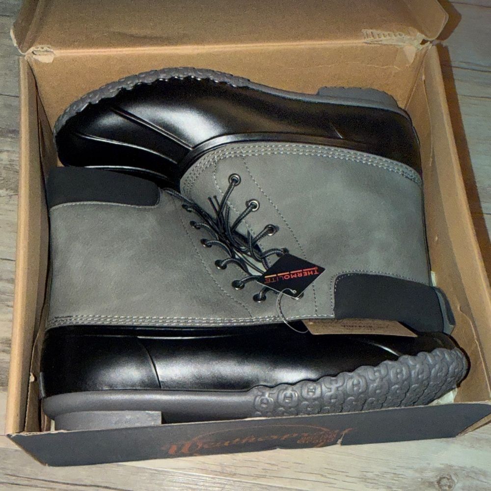 Men's Grey Waterproof Winter Boots - Unbranded